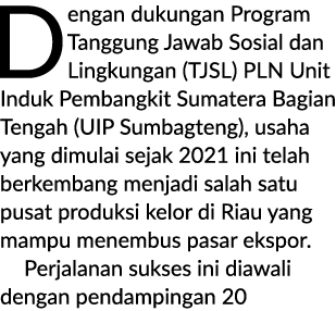 Dengan dukungan Program Tanggung Jawab Sosial dan Lingkungan (TJSL) PLN Unit Induk Pembangkit Sumatera Bagian Tengah ...