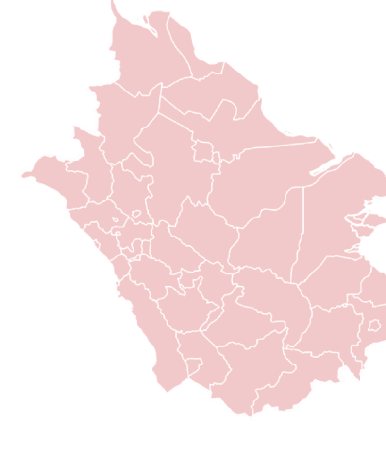 A red map of a country with a lot of red areas. AI generated content