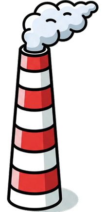 A red and white striped lighthouse with smoke coming out of it. AI generated content