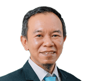 A man wearing a suit and tie is smiling for the camera. AI generated content