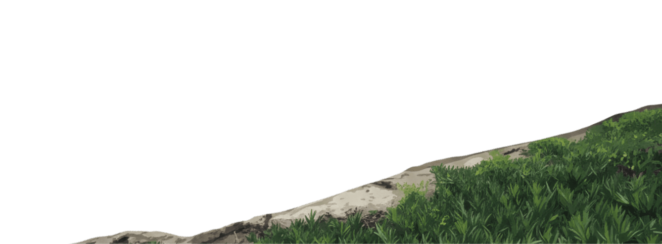 A black and white image of a grassy hillside with a rocky slope. AI generated content