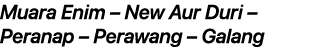 Muara Enim – New Aur Duri – Peranap – Perawang – Galang