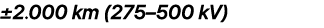±2.000 km (275–500 kV)