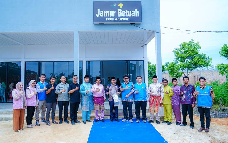 A group of people are standing in front of a building. AI generated content