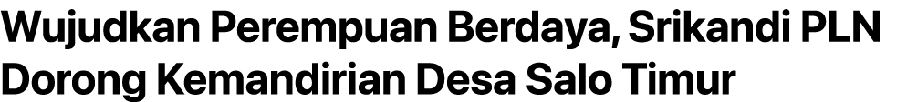 Wujudkan Perempuan Berdaya, Srikandi PLN Dorong Kemandirian Desa Salo Timur