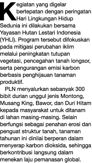 Kegiatan yang digelar bertepatan dengan peringatan Hari Lingkungan Hidup Sedunia ini dilakukan bersama Yayasan Hutan ...