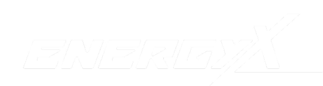 A white and black logo for a company called Energy X. AI generated content