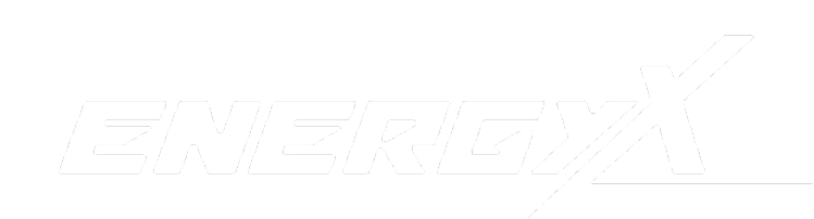 A white and black logo for a company called Energy X. AI generated content